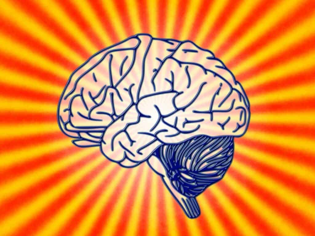 Image montrant un cerveau rayonnant pour évoquer l'amélioration de la mémoire.